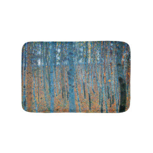 Gustav Klimt Beech Tree Forest Grove Bath Mat