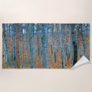 Gustav Klimt Beech Tree Forest Grove Beach Towel