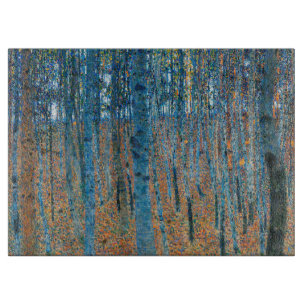 Gustav Klimt Beech Tree Forest Grove Cutting Board