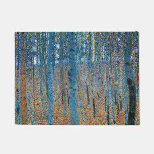 Gustav Klimt Beech Tree Forest Grove Doormat