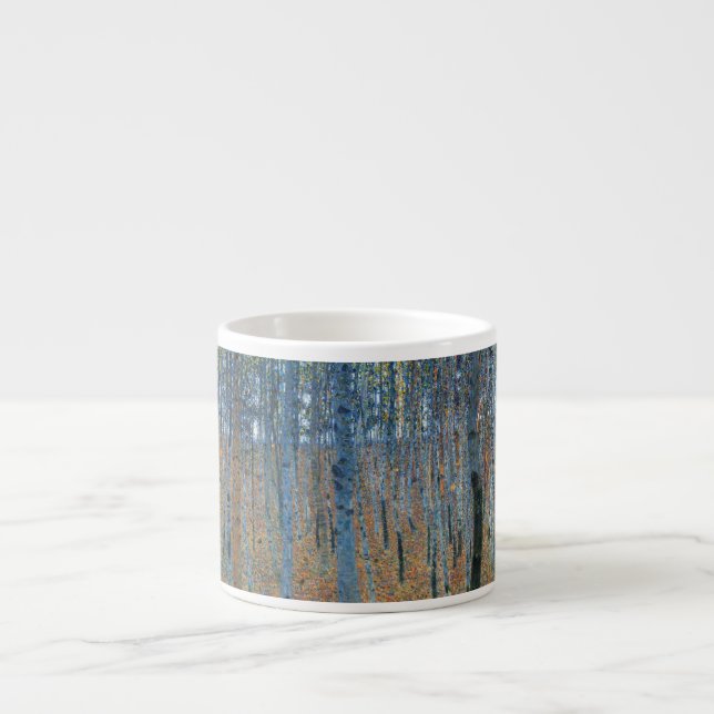 Gustav Klimt Beech Tree Forest Grove Espresso Cup (Front)