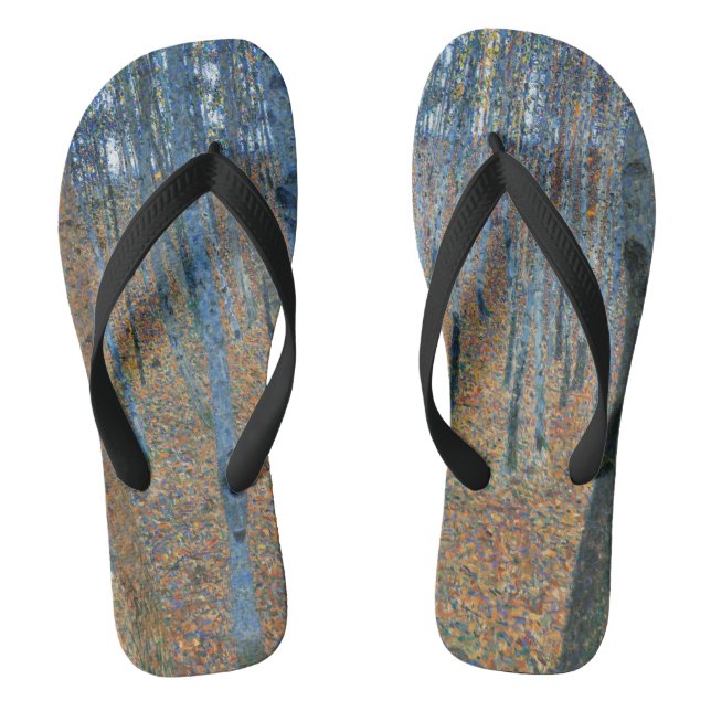 Gustav Klimt Beech Tree Forest Grove Flip Flops (Footbed)
