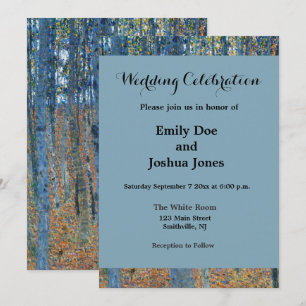 Gustav Klimt Beech Tree Forest Grove Invitation