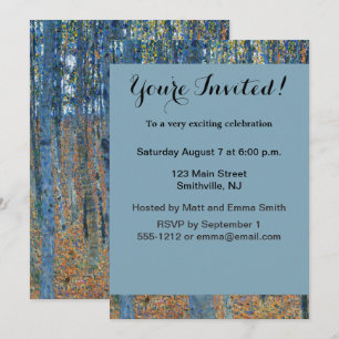Gustav Klimt Beech Tree Forest Grove Invitation