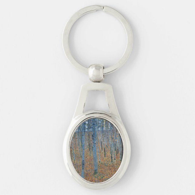 Gustav Klimt Beech Tree Forest Grove Keychain (Front)