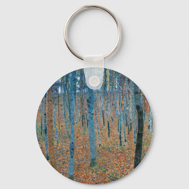 Gustav Klimt Beech Tree Forest Grove Keychain (Front)