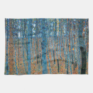 Gustav Klimt Beech Tree Forest Grove Kitchen Towel
