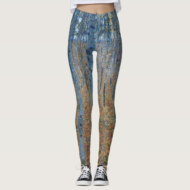 Gustav Klimt Beech Tree Forest Grove Leggings (Front)