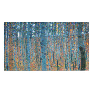 Gustav Klimt Beech Tree Forest Grove Name Tag
