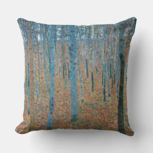 Gustav Klimt Beech Tree Forest Grove Outdoor Pillow
