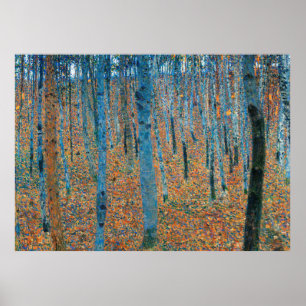 Gustav Klimt Beech Tree Forest Grove Poster