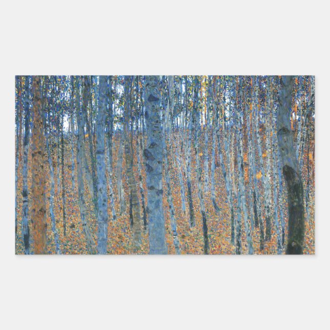 Gustav Klimt Beech Tree Forest Grove Sticker (Front)