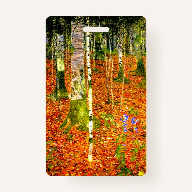 Gustav Klimt Birch Trees Badge (Front)