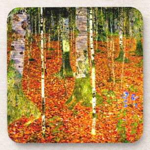 Gustav Klimt Birch Trees Coaster