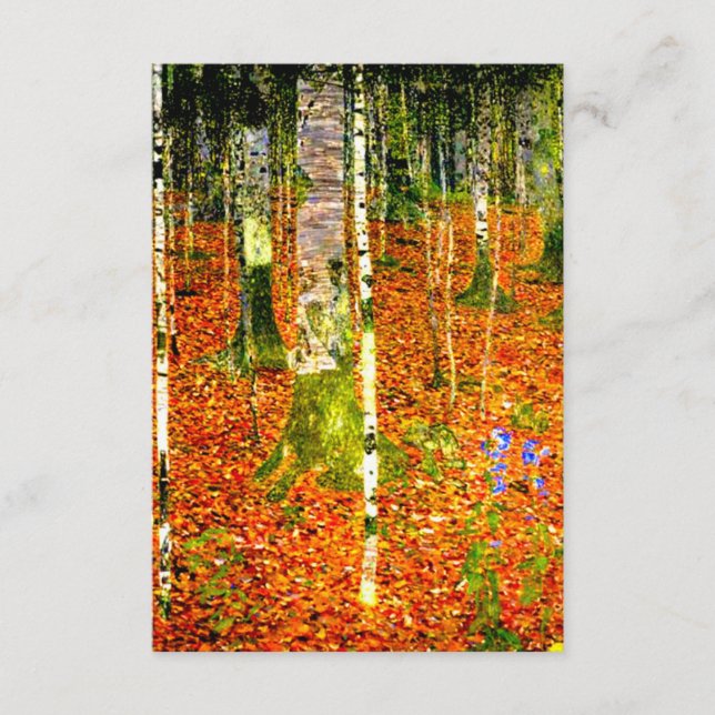 Gustav Klimt Birch Trees Enclosure Card (Front)