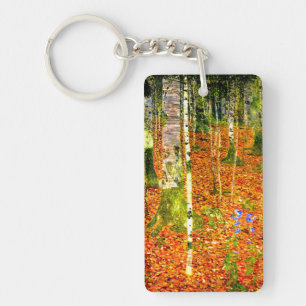Gustav Klimt Birch Trees Keychain