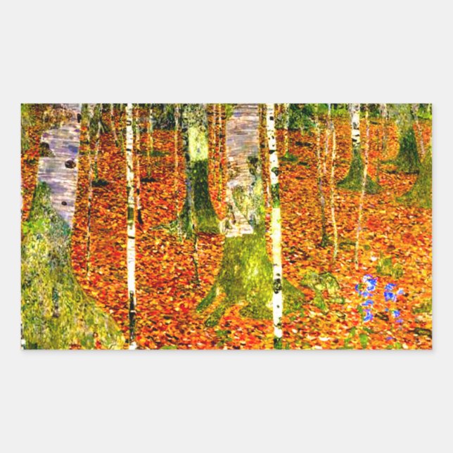 Gustav Klimt Birch Trees Sticker (Front)