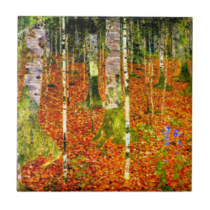 Gustav Klimt Birch Trees Tile