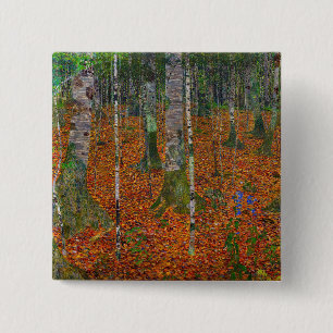 Gustav Klimt - Birch Wood 2 Inch Square Button