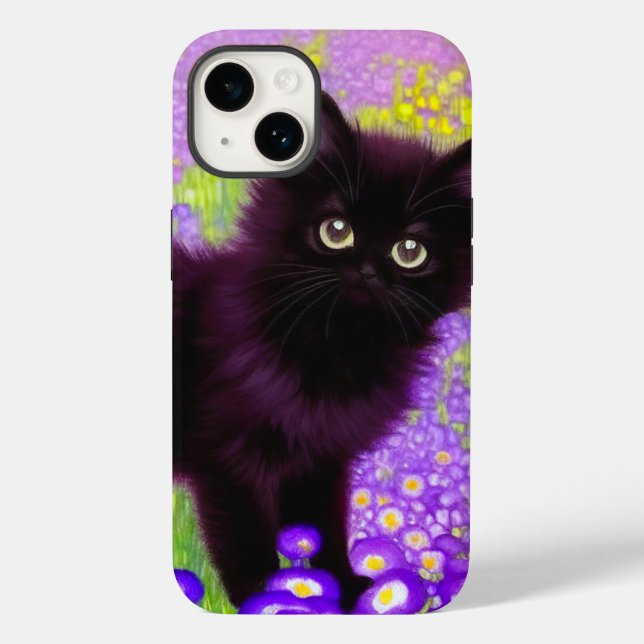 Gustav Klimt Black Kitten Case-Mate iPhone Case (Back)