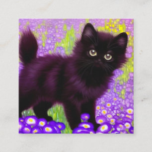 Gustav Klimt Black Kitten Enclosure Card