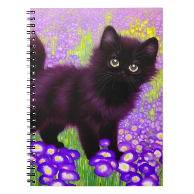 Gustav Klimt Black Kitten Notebook (Front)
