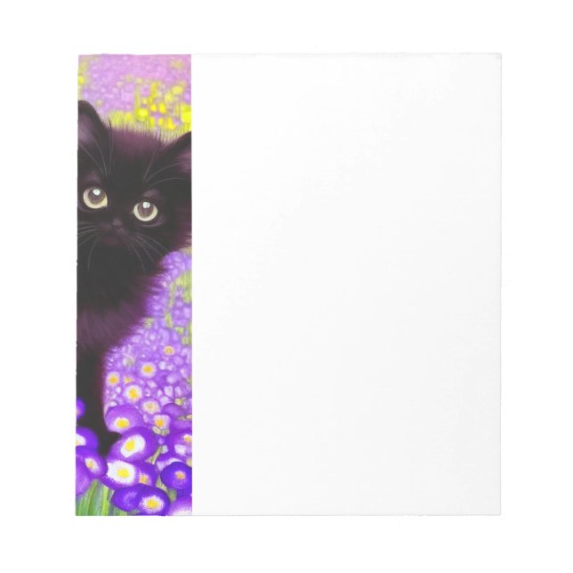 Gustav Klimt Black Kitten Notepad (Front)