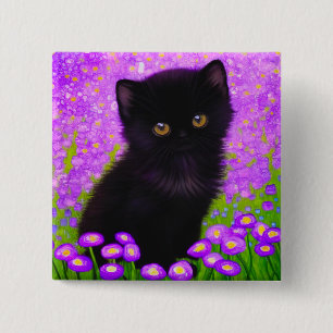 Gustav Klimt Cat 2 Inch Square Button