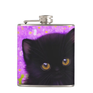 Gustav Klimt Cat Hip Flask