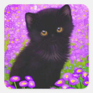 Gustav Klimt Cat Square Sticker