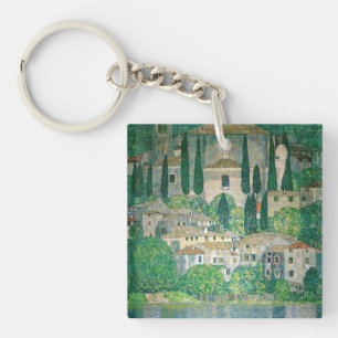 Gustav Klimt - Church in Cassone Keychain