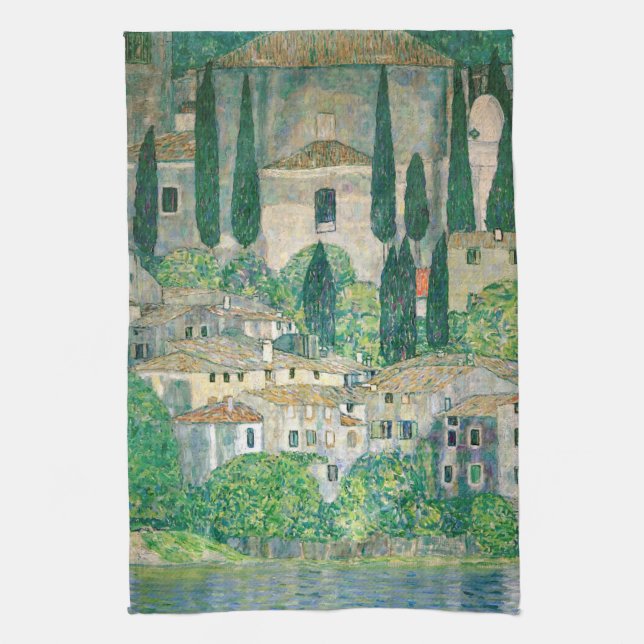 Gustav Klimt - Church in Cassone Kitchen Towel (Vertical)