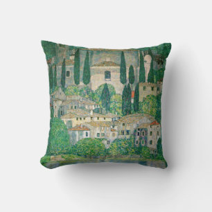 Gustav Klimt - Church in Cassone Throw Pillow