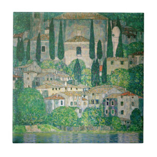 Gustav Klimt - Church in Cassone Tile