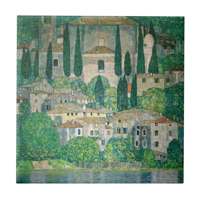 Gustav Klimt - Church in Cassone Tile (Front)