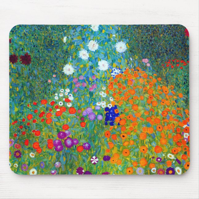 Gustav Klimt Cottage Garden Mouse Pad (Front)