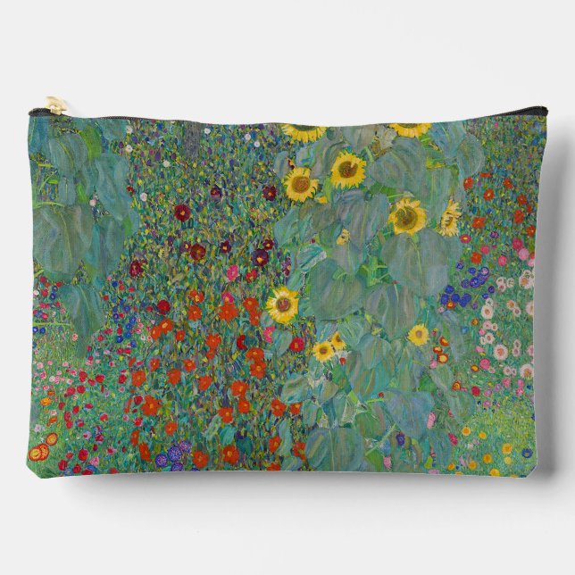 Gustav Klimt - Country Garden with Sunflowers Accessory Pouch (Front)