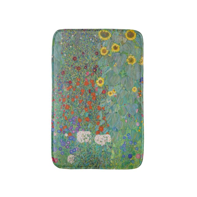 Gustav Klimt - Country Garden with Sunflowers Bath Mat (Front Vertical)