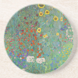 Gustav Klimt - Country Garden with Sunflowers Coaster