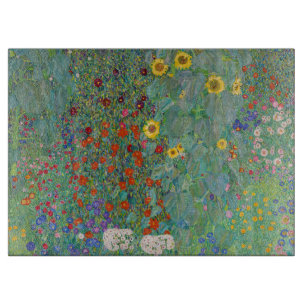 Gustav Klimt - Country Garden with Sunflowers Cutting Board