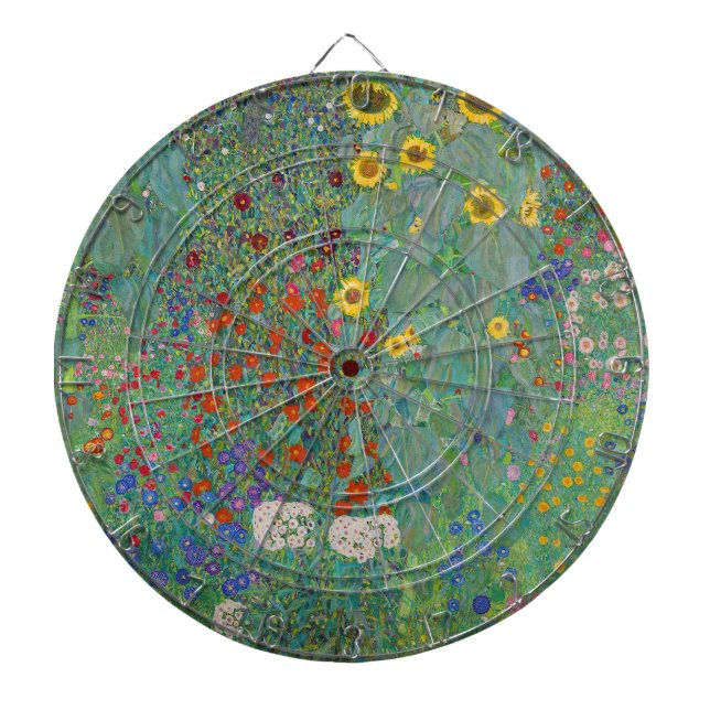 Gustav Klimt - Country Garden with Sunflowers Dartboard (Front)