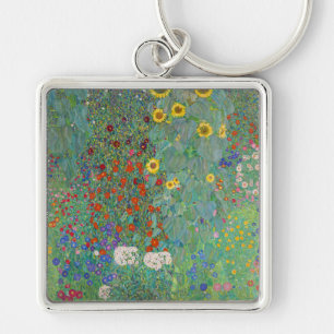 Gustav Klimt - Country Garden with Sunflowers Keychain