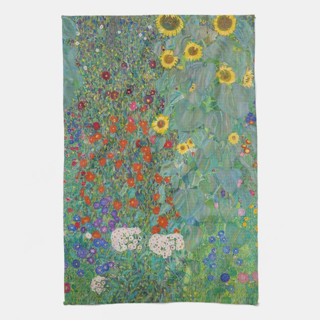 Gustav Klimt - Country Garden with Sunflowers Kitchen Towel (Vertical)