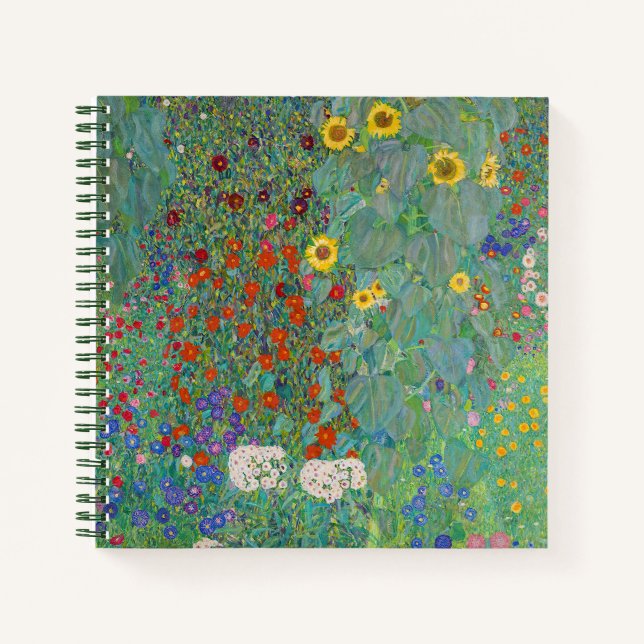 Gustav Klimt - Country Garden with Sunflowers Notebook (Front)