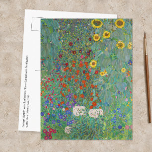 Gustav Klimt - Country Garden with Sunflowers Postcard