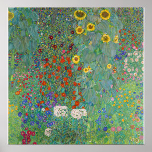Gustav Klimt - Country Garden with Sunflowers Poster