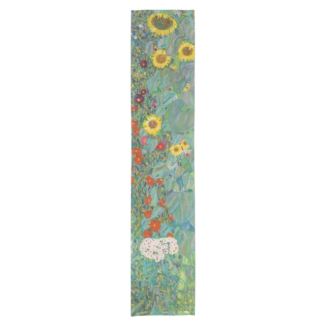 Gustav Klimt - Country Garden with Sunflowers Short Table Runner (Front)