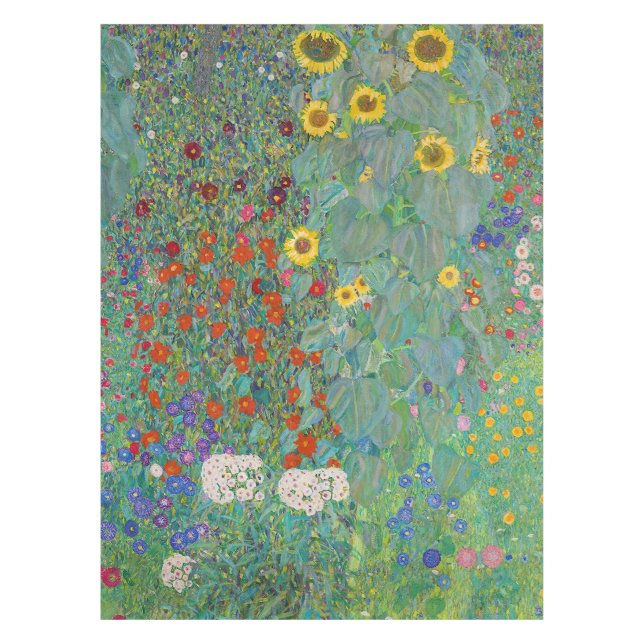 Gustav Klimt - Country Garden with Sunflowers Tablecloth (Front)