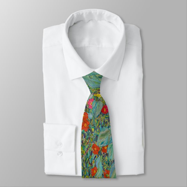 Gustav Klimt - Country Garden with Sunflowers Tie (Tied)