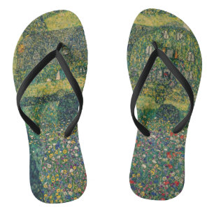 Gustav Klimt - Country House by the Attersee Flip Flops